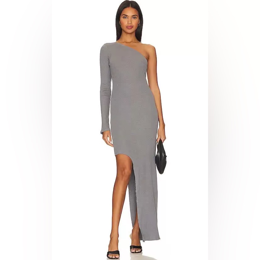 Nwt Lanston High Low Dress In Grey Size L